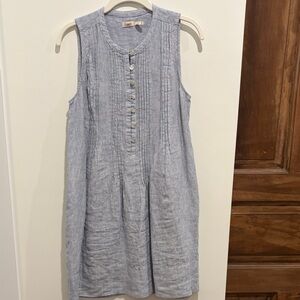 Flax Blue Striped Midi Dress